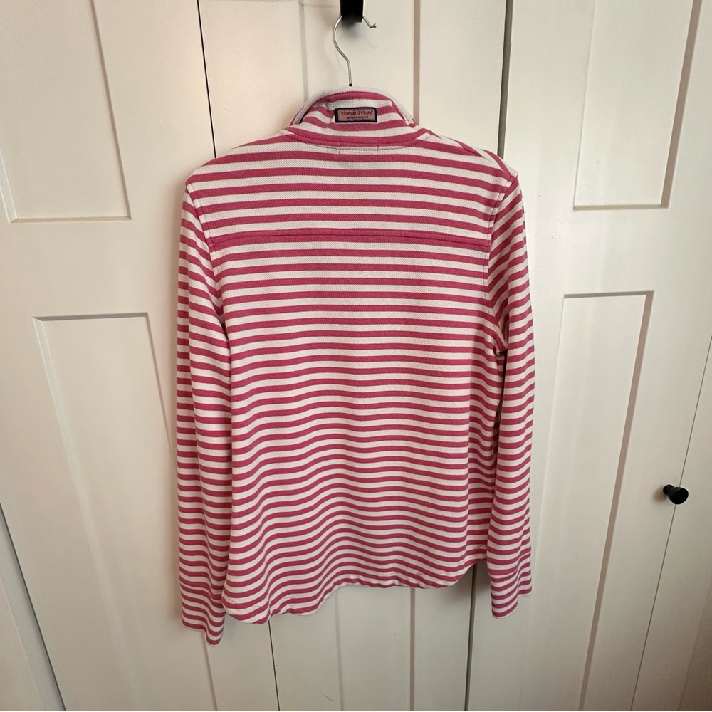 Vineyard Vines Pink & White Striped Quarter-Zip Pullover - Picture 5 of 7